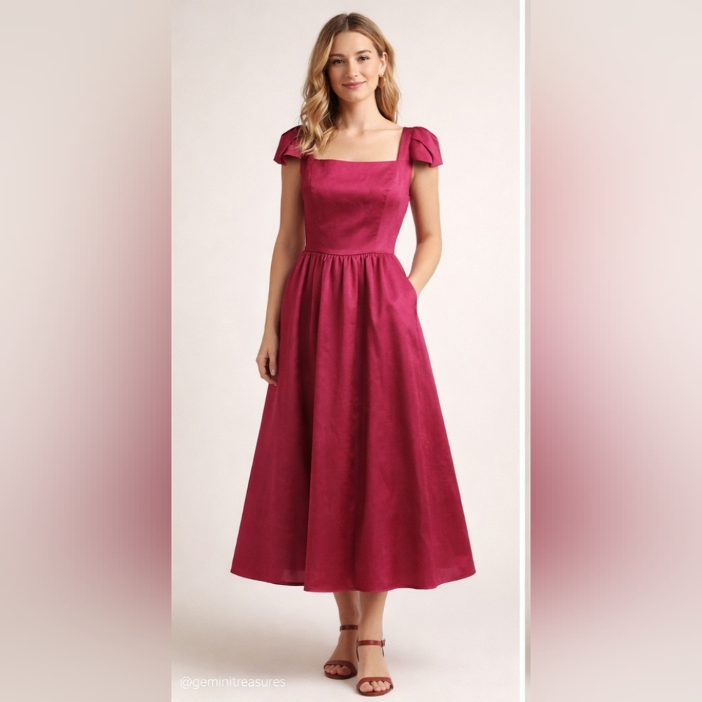 Vintage House Of Bianchi "Coquette" Maxi Dress | Magenta | Size 10